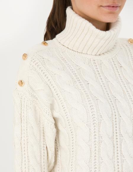 Krem Regular Fit Balıkçı Yaka Kazak - 50276220036