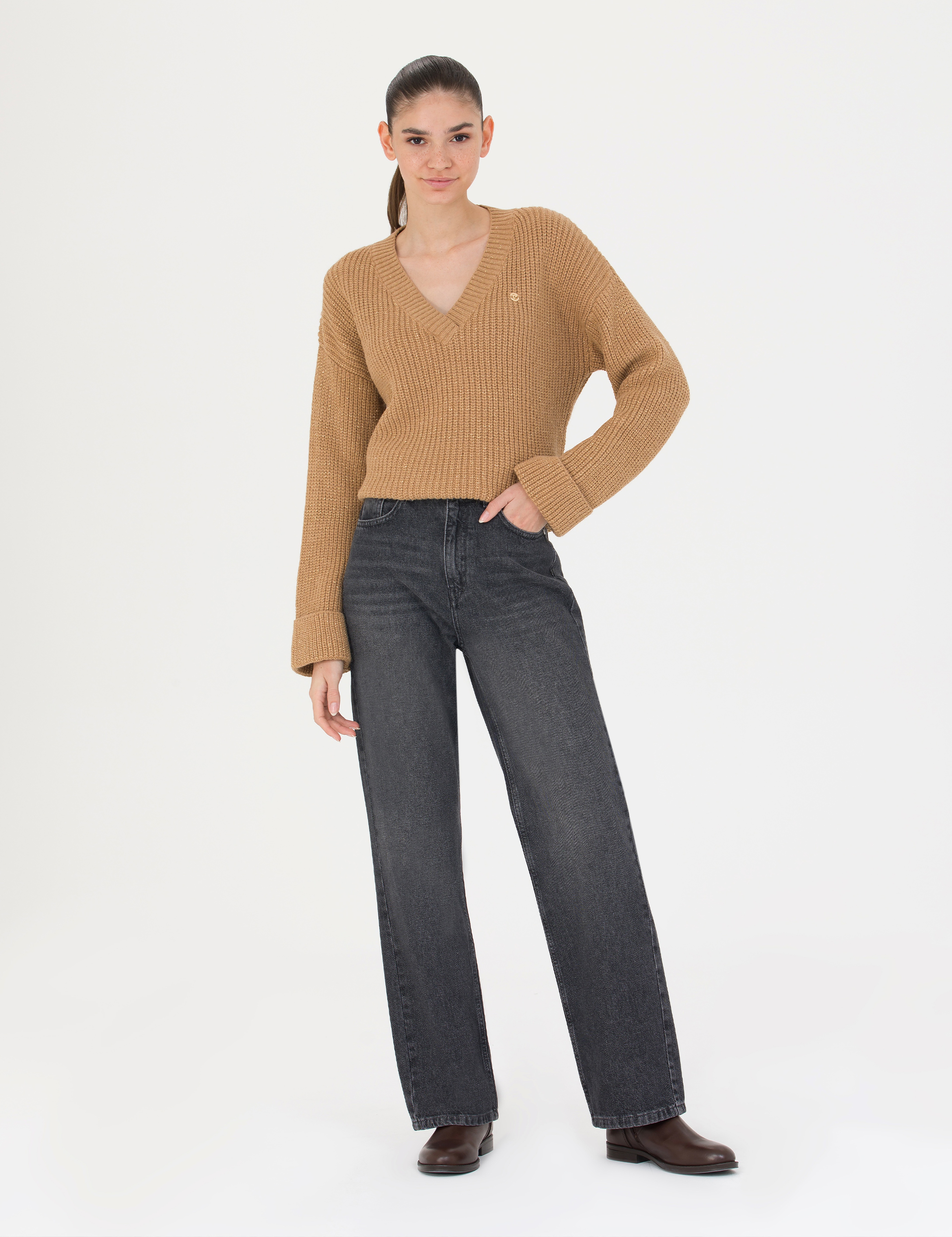 Camel Oversize V Yaka Kazak - Image 4