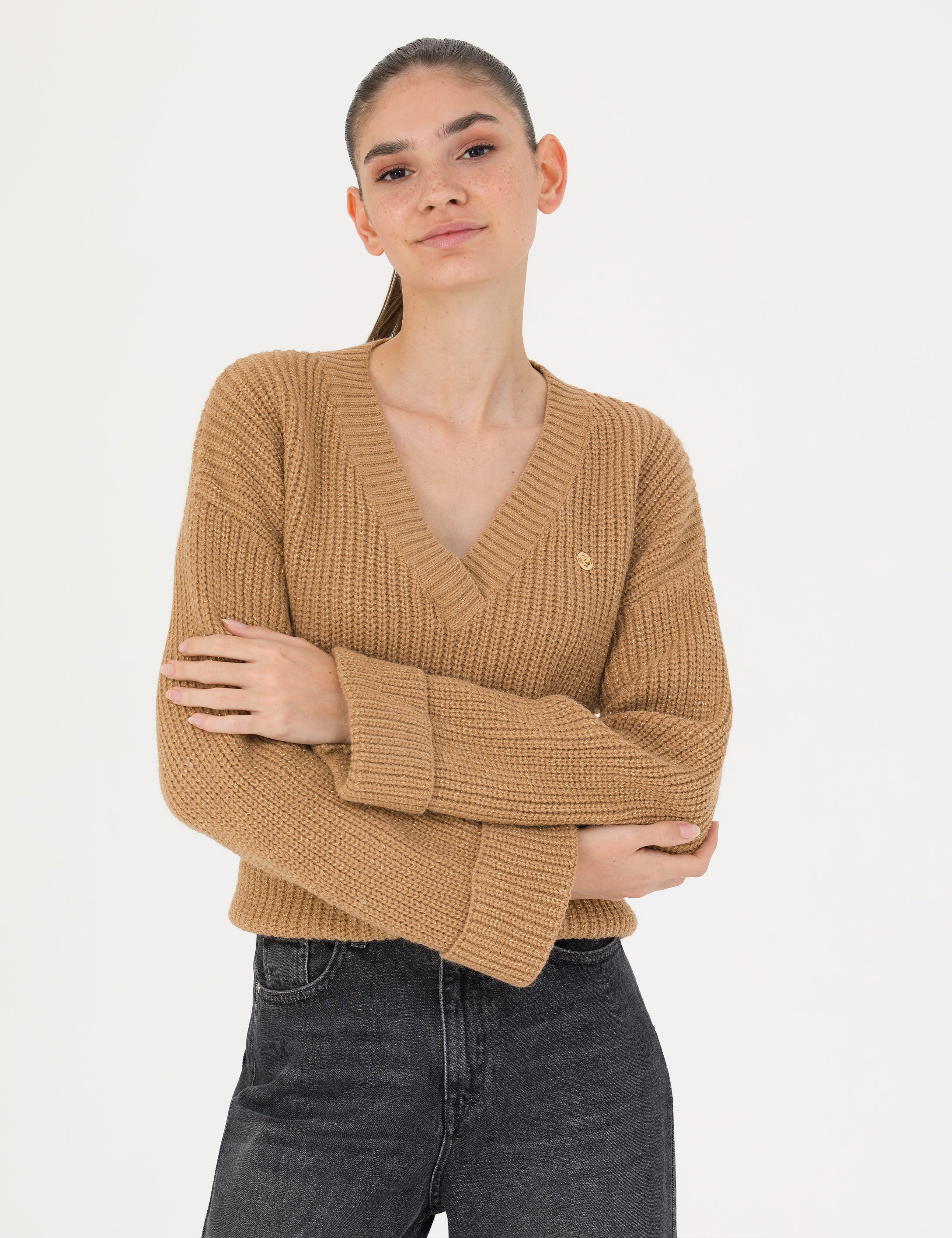 Camel Oversize V Yaka Kazak