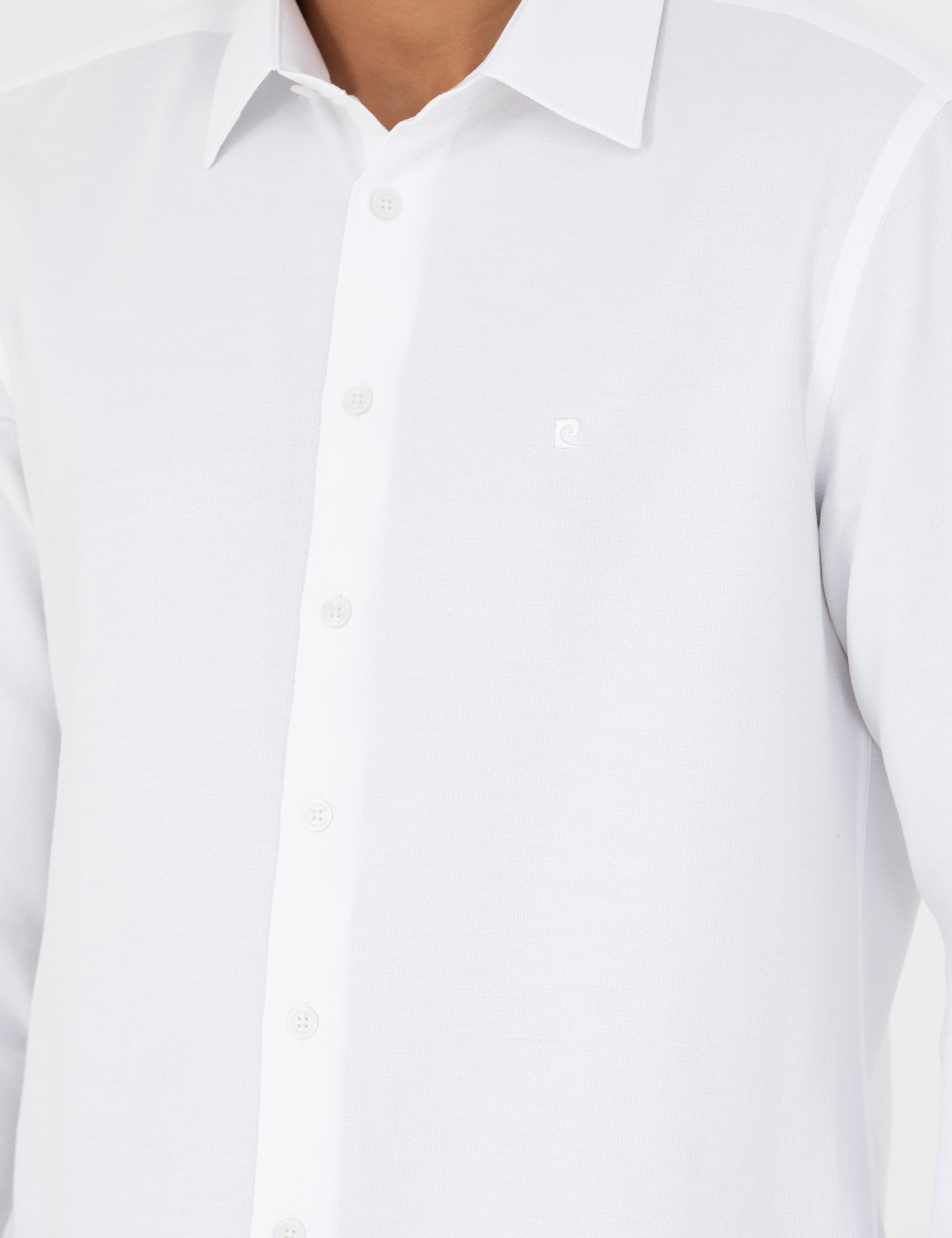 Beyaz Slim Fit Uzun Kollu Gömlek