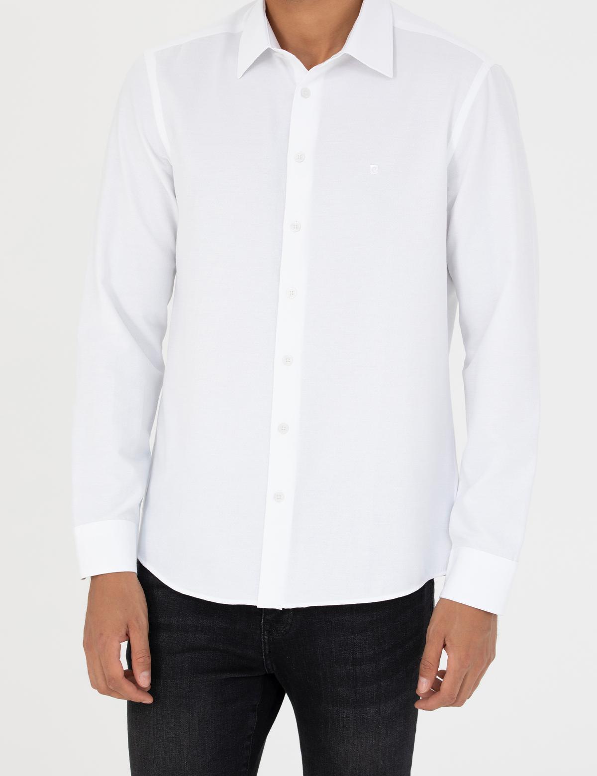 Beyaz Slim Fit Uzun Kollu Gömlek - 50277396001