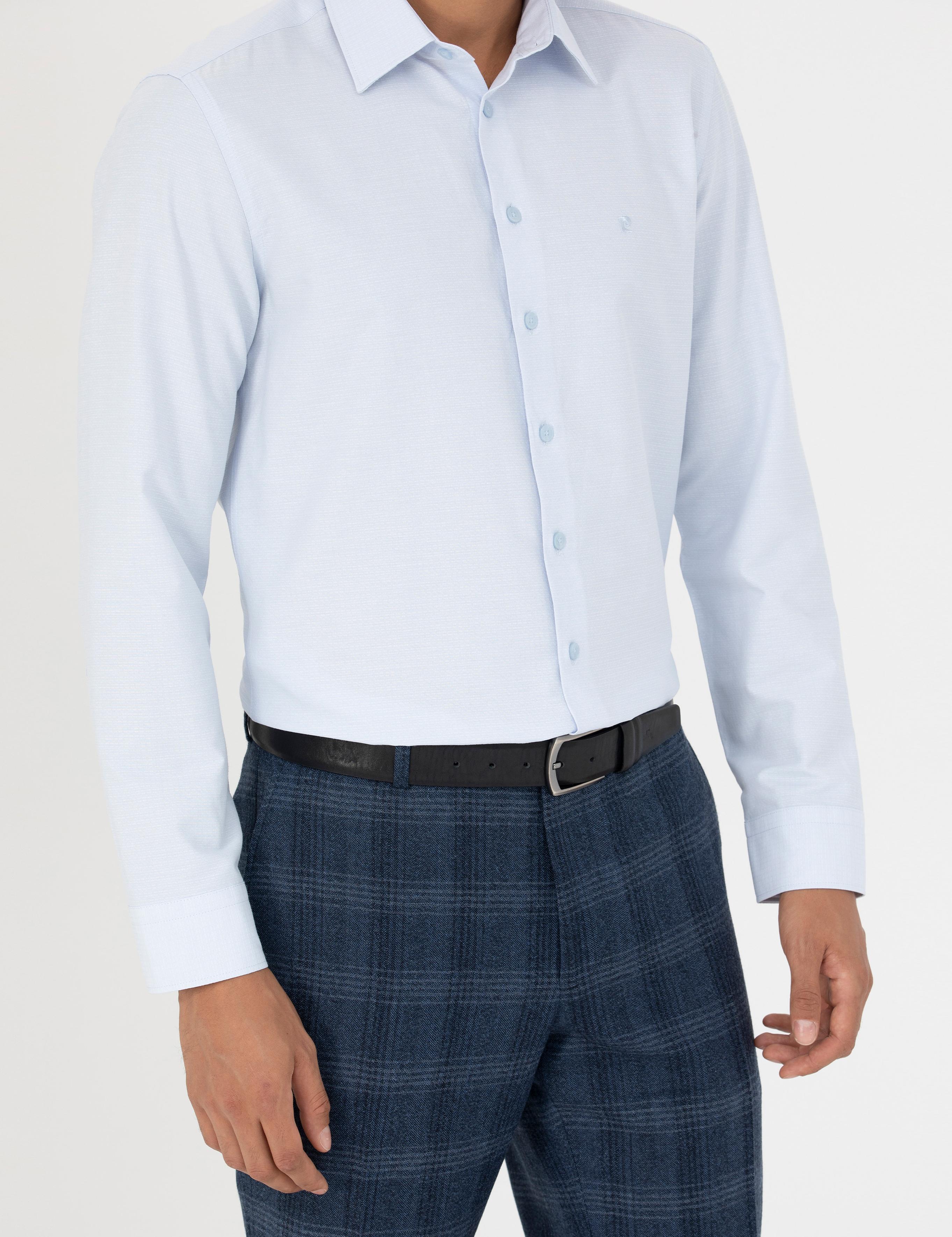 Açık Mavi Slim Fit Uzun Kollu Gömlek