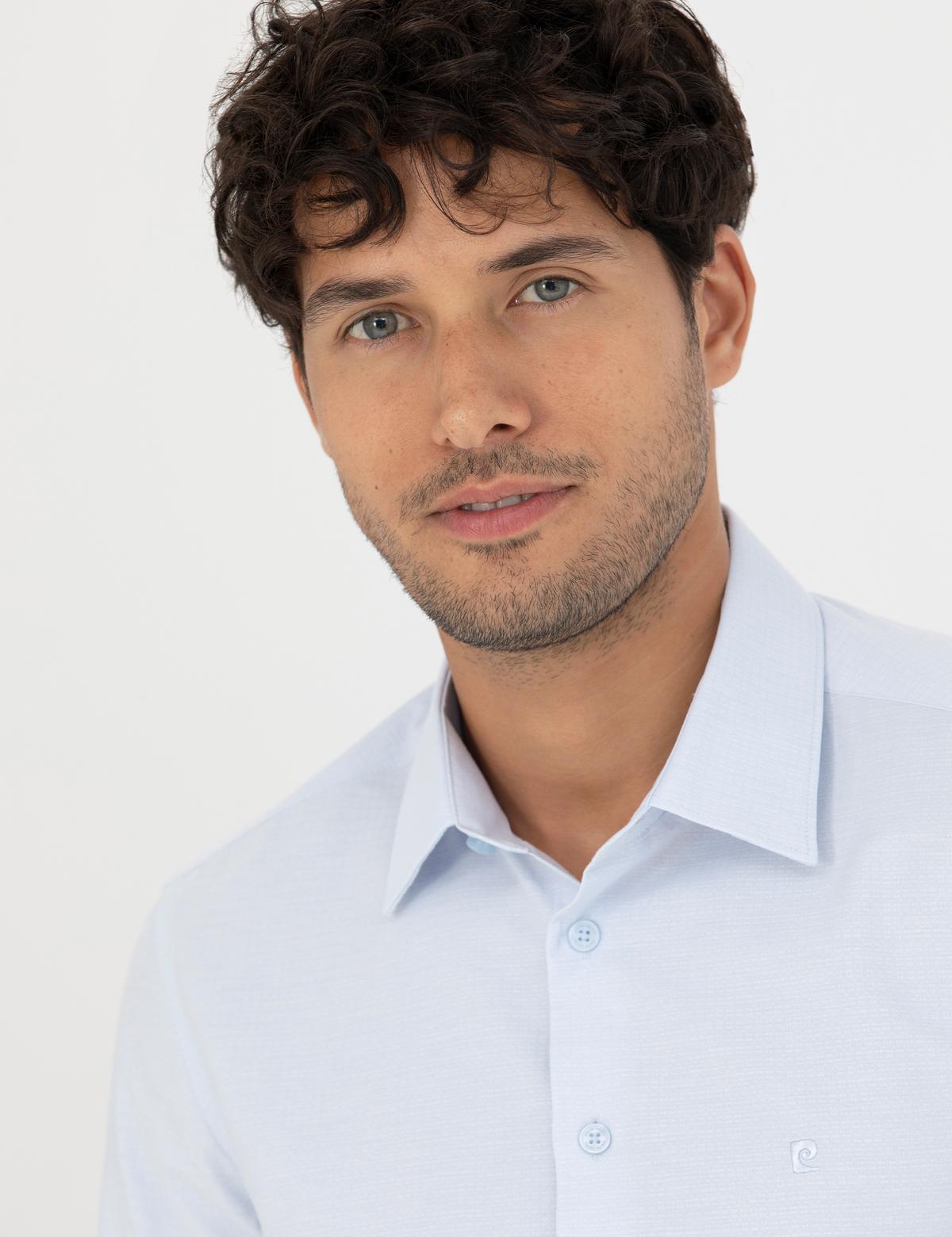 Açık Mavi Slim Fit Uzun Kollu Gömlek - 50277396010