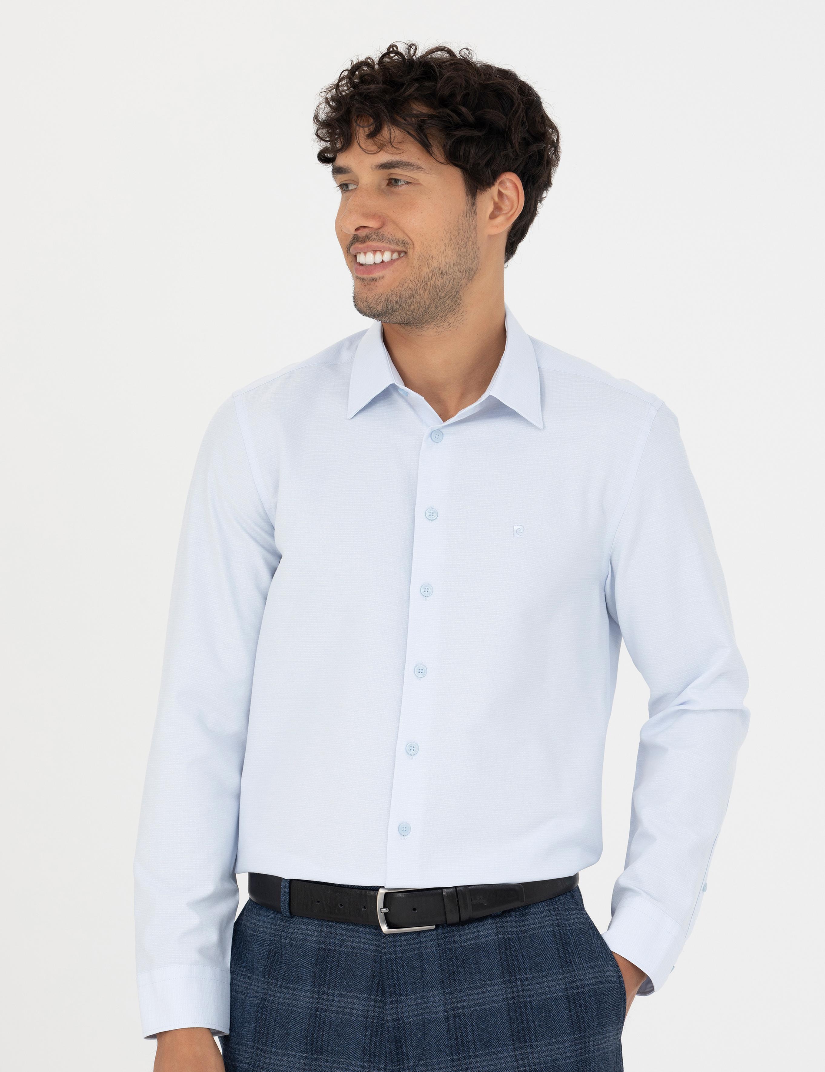 Açık Mavi Slim Fit Uzun Kollu Gömlek