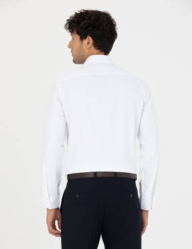 Beyaz Slim Fit Uzun Kollu Gömlek