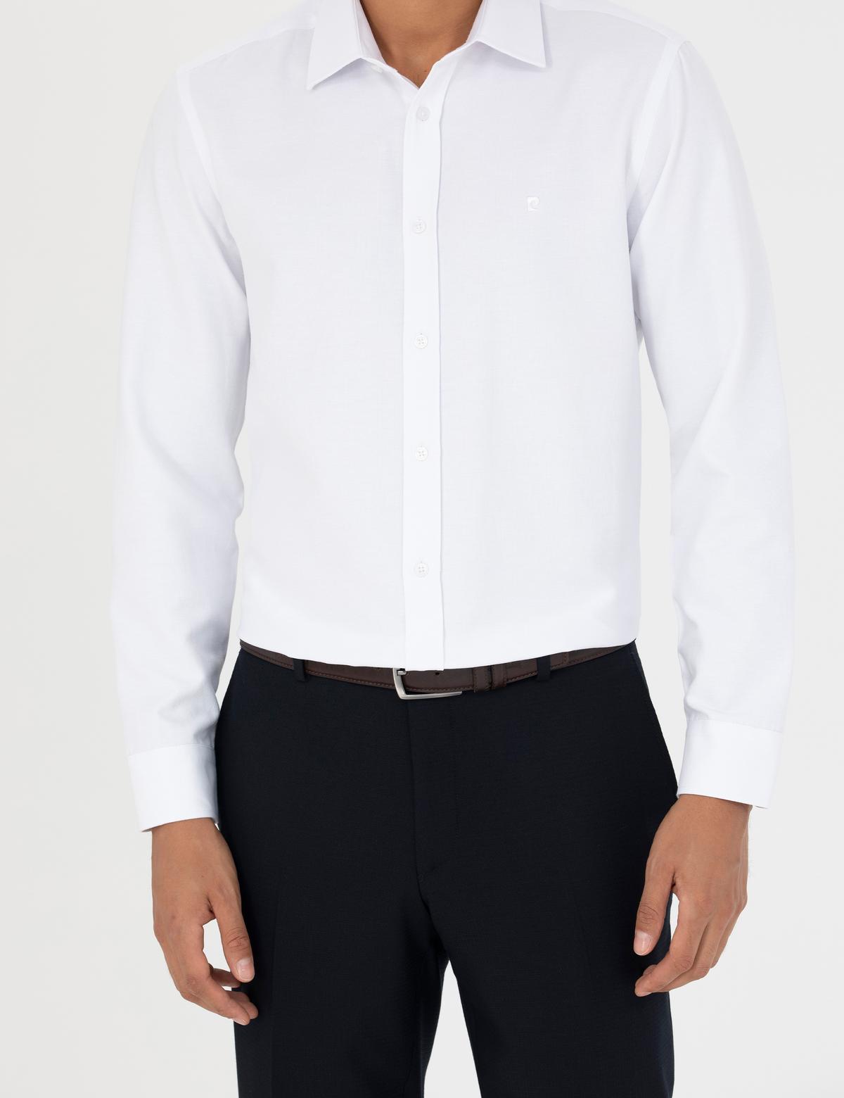 Beyaz Slim Fit Uzun Kollu Gömlek - 50277784020