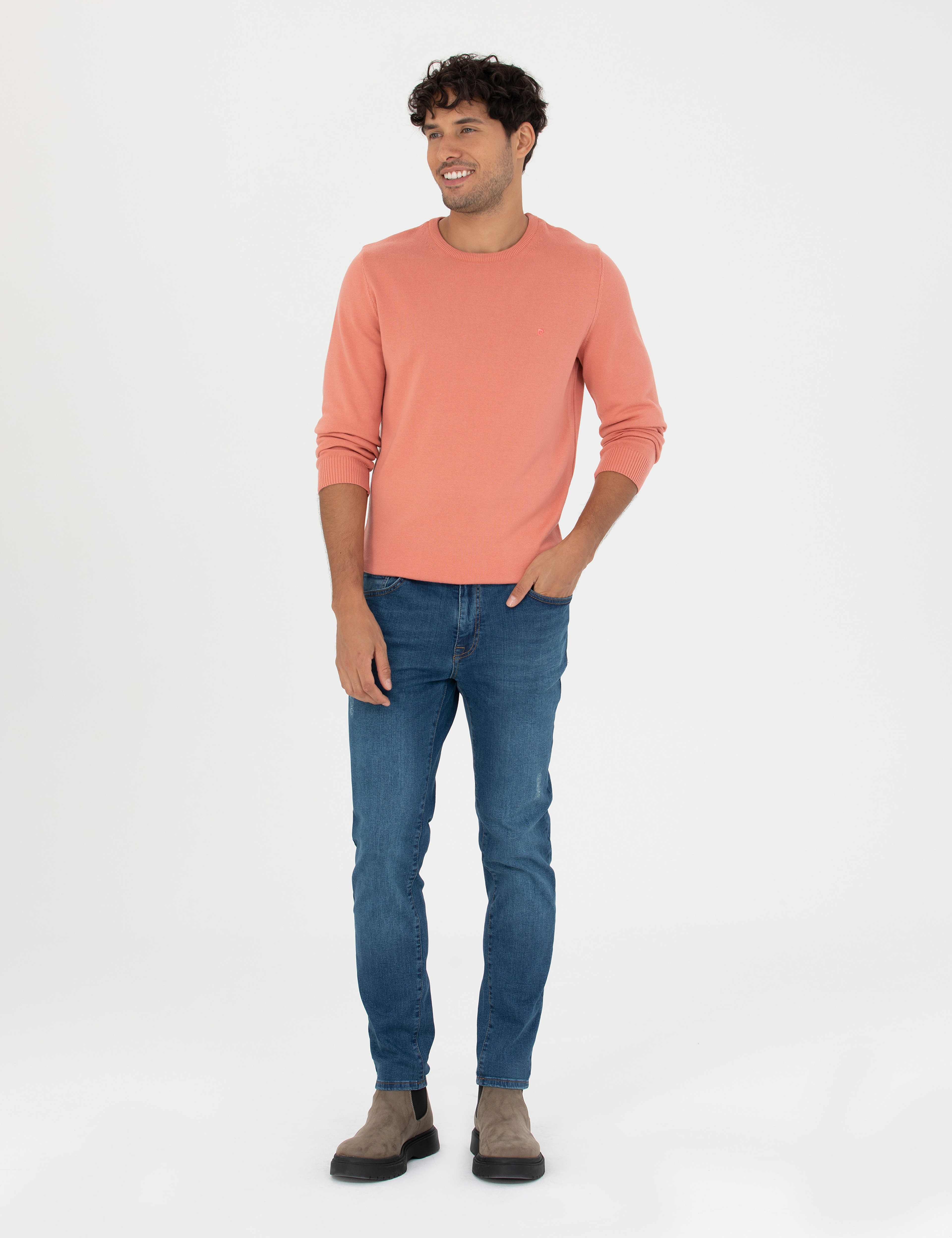 Somon Slim Fit Bisiklet Yaka Basic Triko Kazak