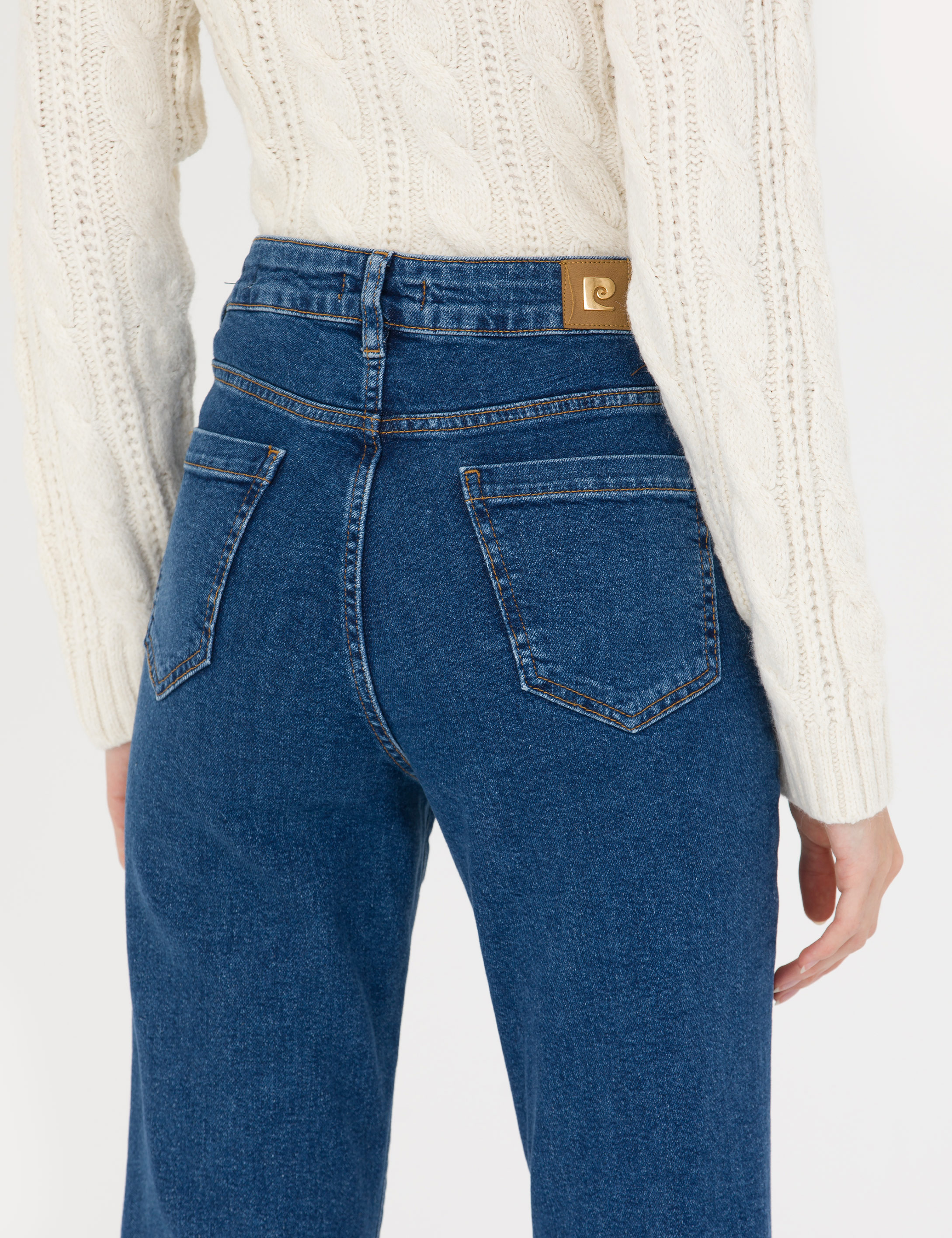 Koyu İndigo Flare Fit Jean Pantolon - Image 7