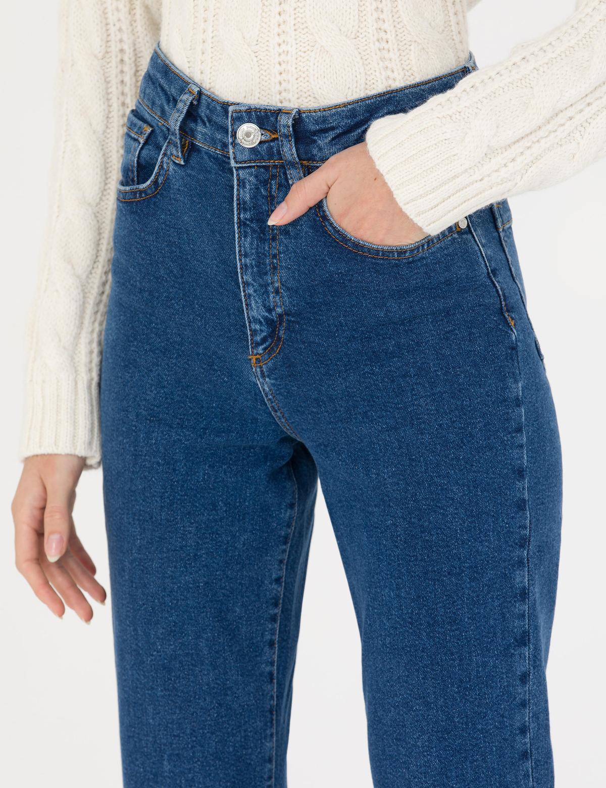 Koyu İndigo Flare Fit Jean Pantolon - 50274083011