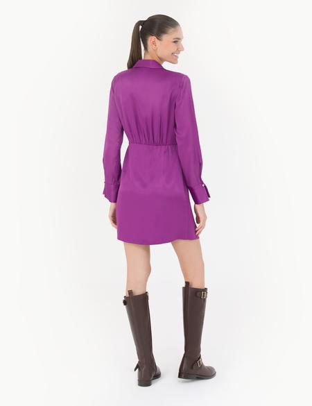 Menekşe Saten Elbise - 50274705013