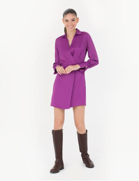 Menekşe Saten Elbise - 50274705013