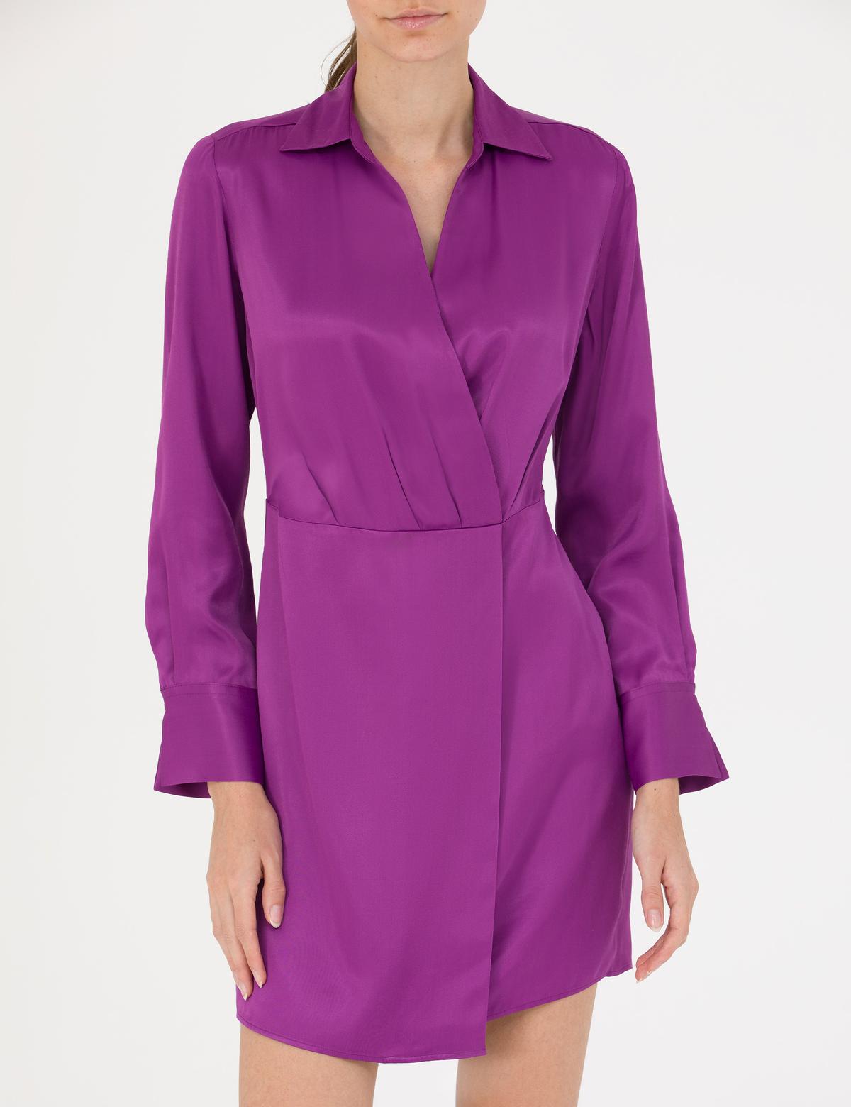 Menekşe Saten Elbise - 50274705013