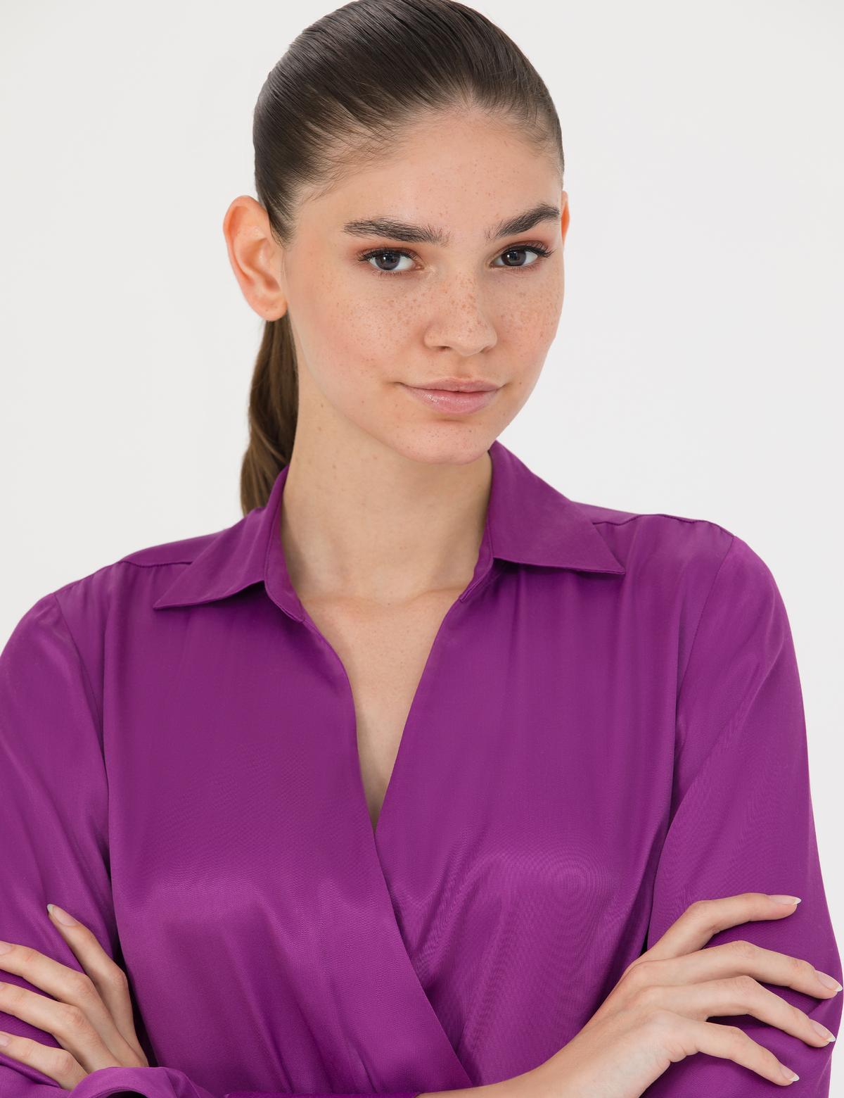 Menekşe Saten Elbise - 50274705013