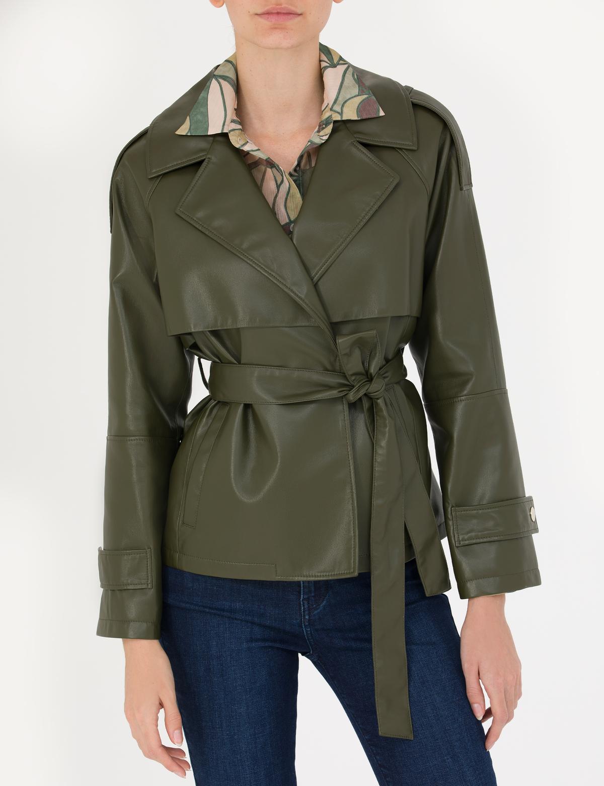 Haki Regular Fit Suni Deri Ceket - 50273596029