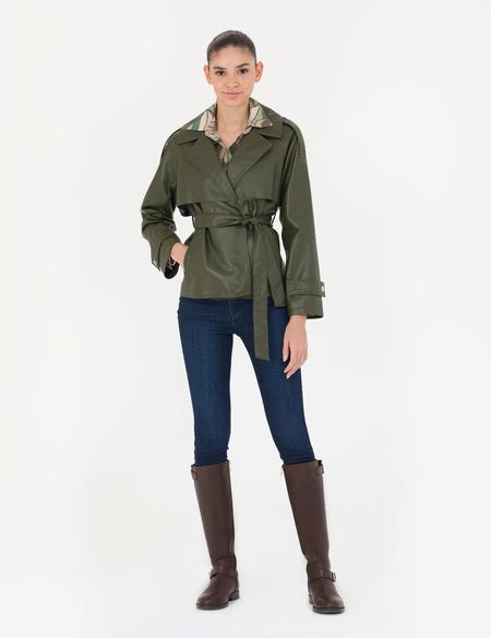 Haki Regular Fit Suni Deri Ceket - 50273596029