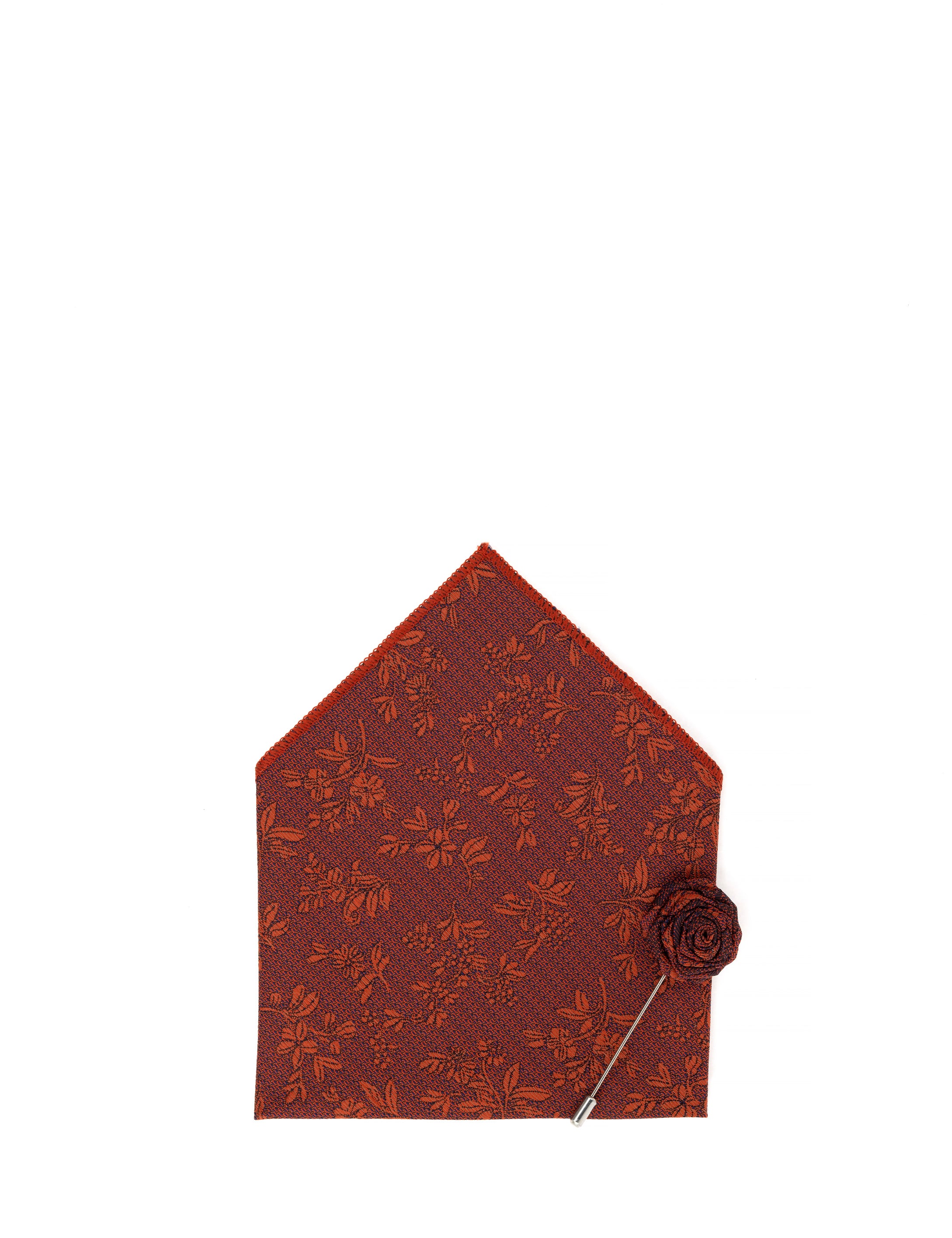 Turuncu 3'lü Kravat Mendil Set