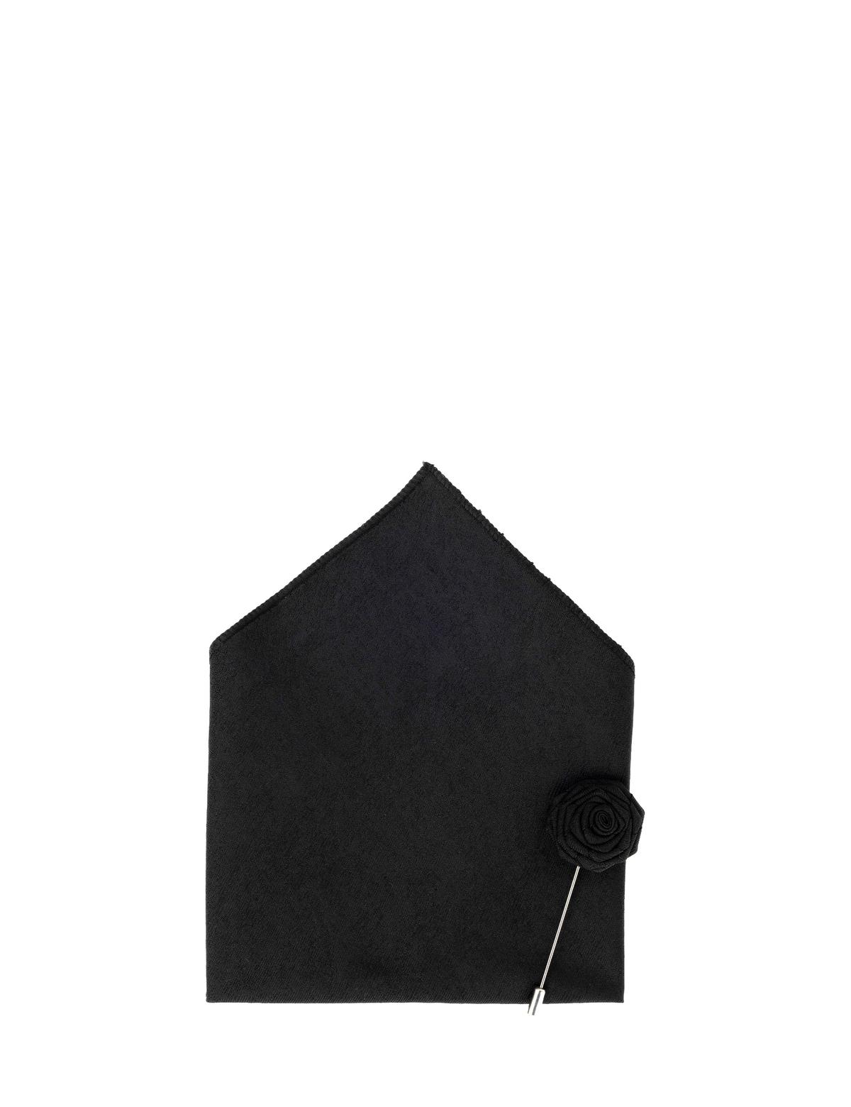 Siyah 3'lü Kravat Mendil Set - 50284572001