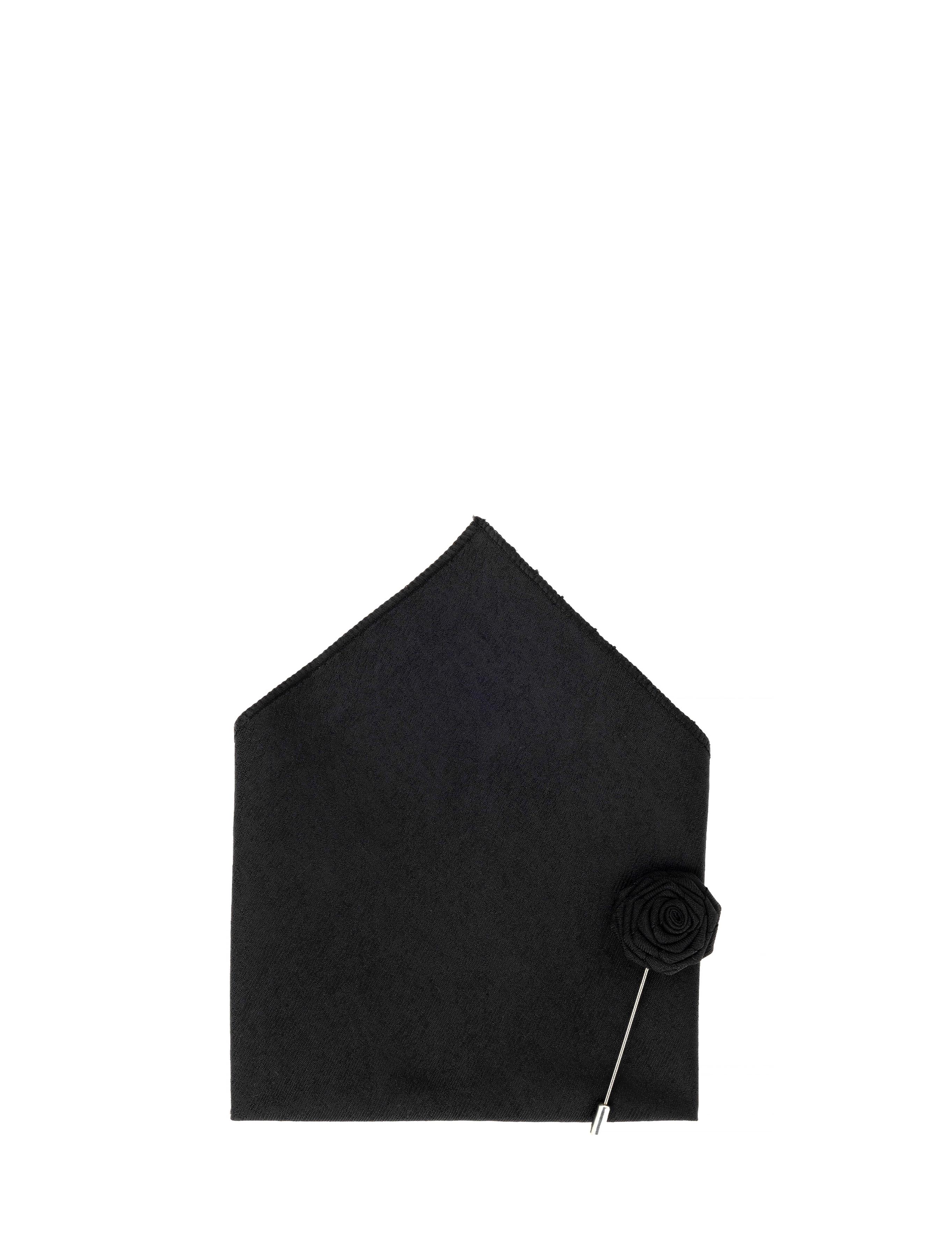 Siyah 3'lü Kravat Mendil Set