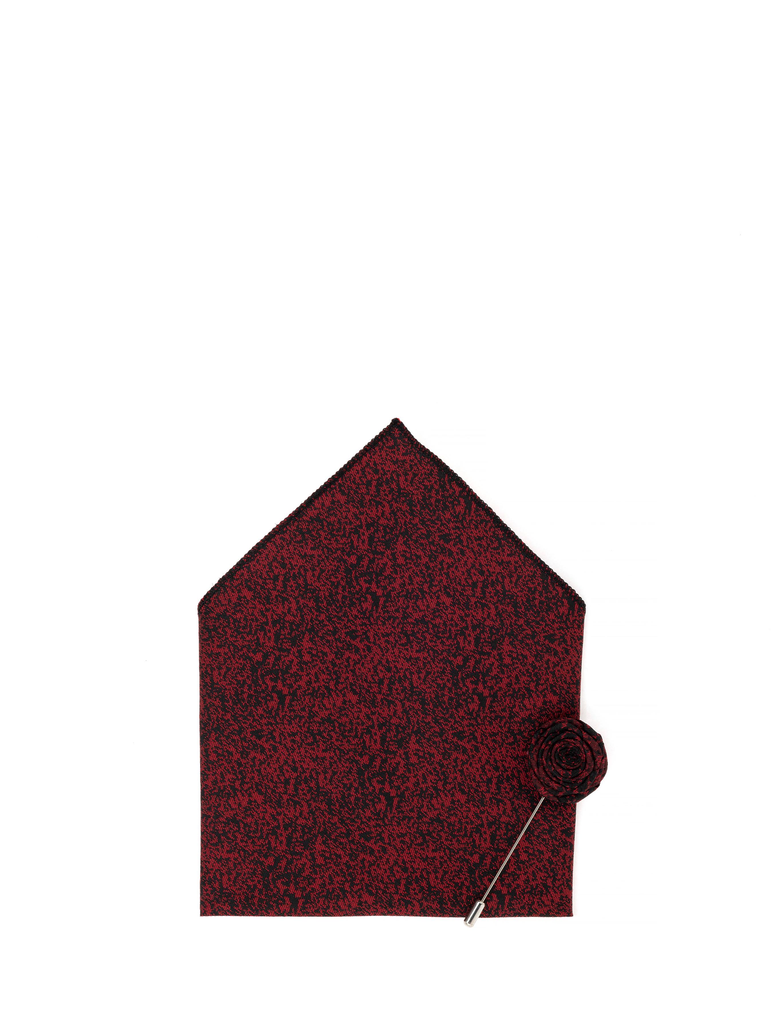 Bordo 3'lü Kravat Mendil Set