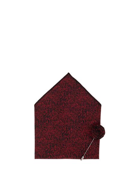 Bordo 3'lü Kravat Mendil Set - 50284572004