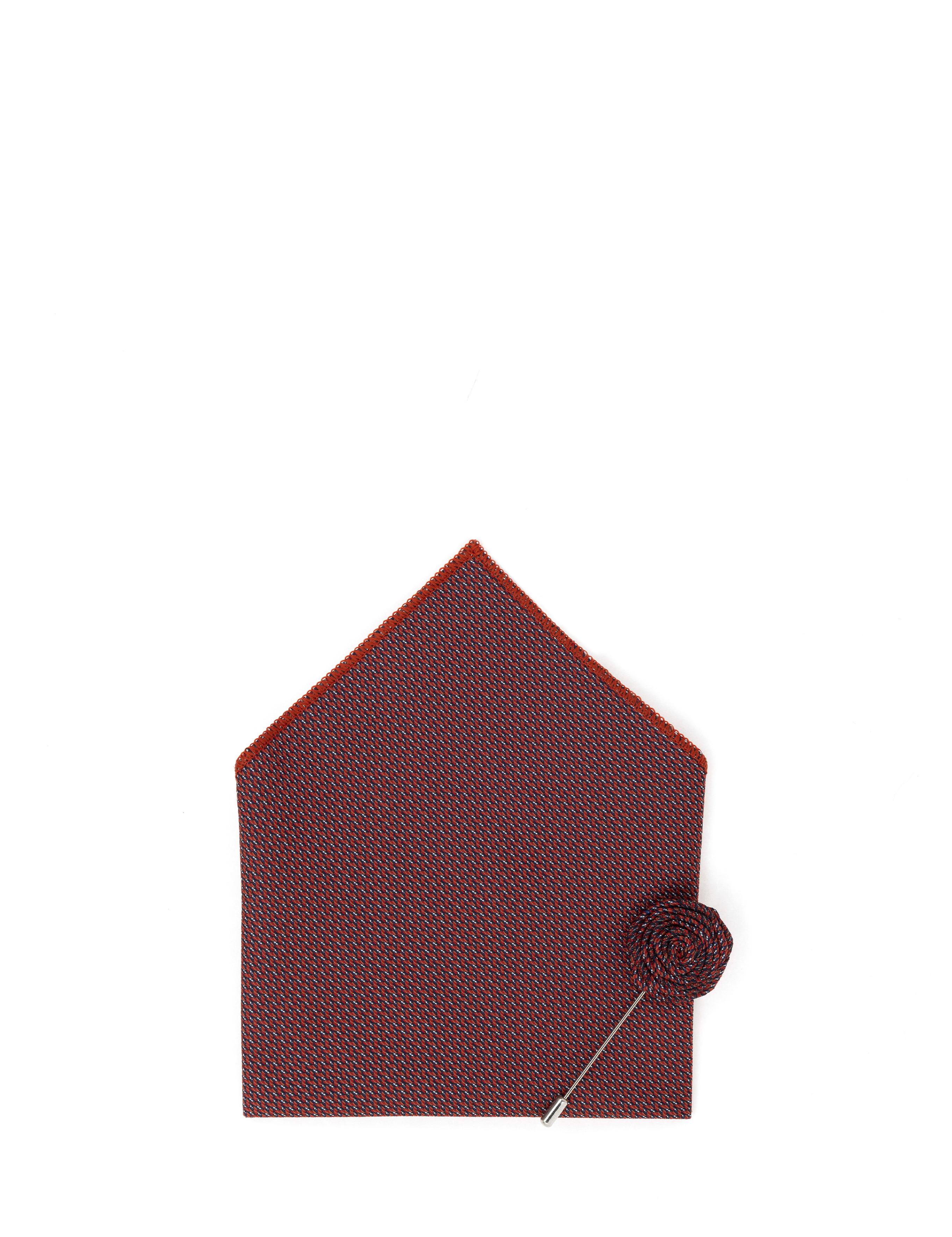 Turuncu 3'lü Kravat Mendil Set