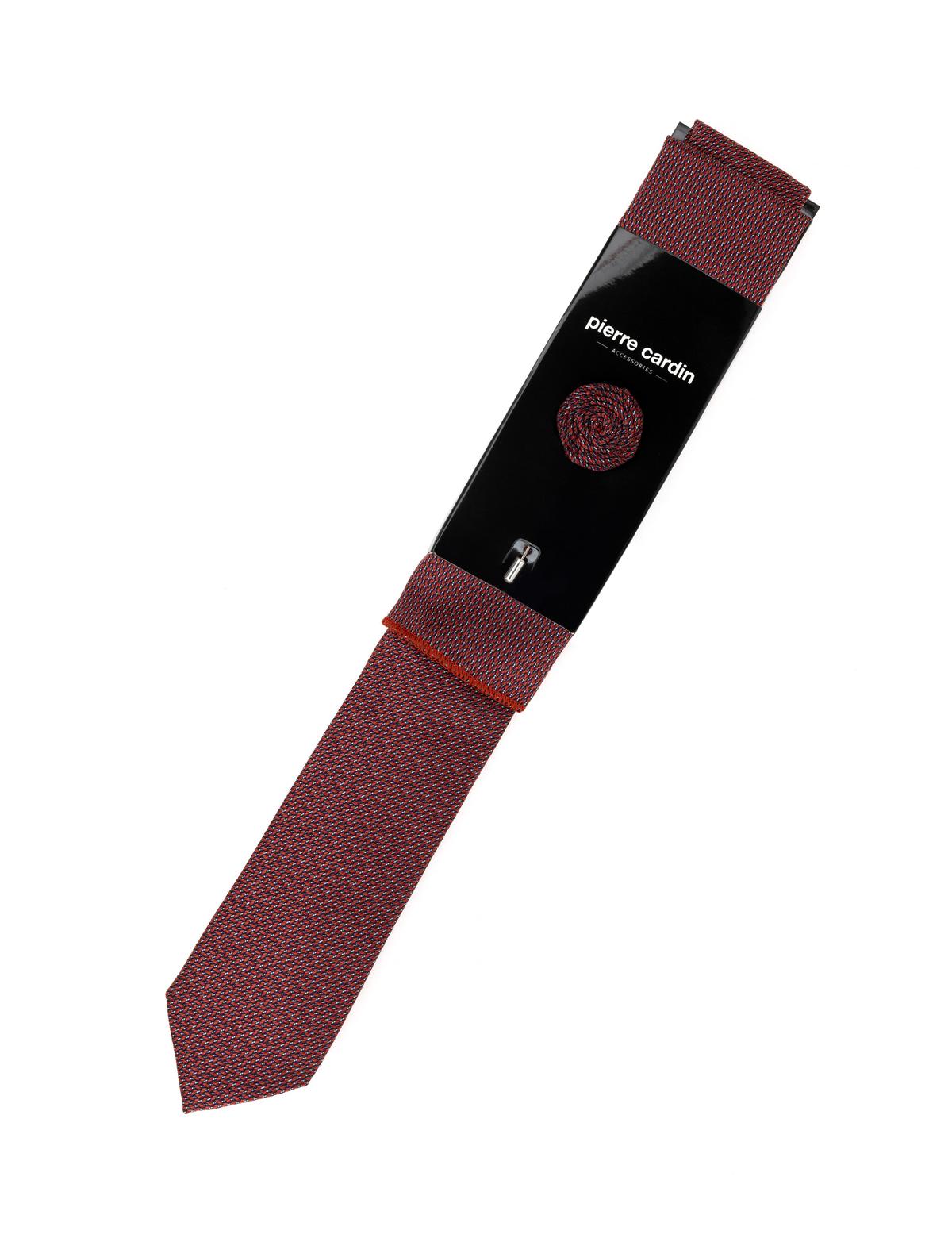 Turuncu 3'lü Kravat Mendil Set - 50284575001