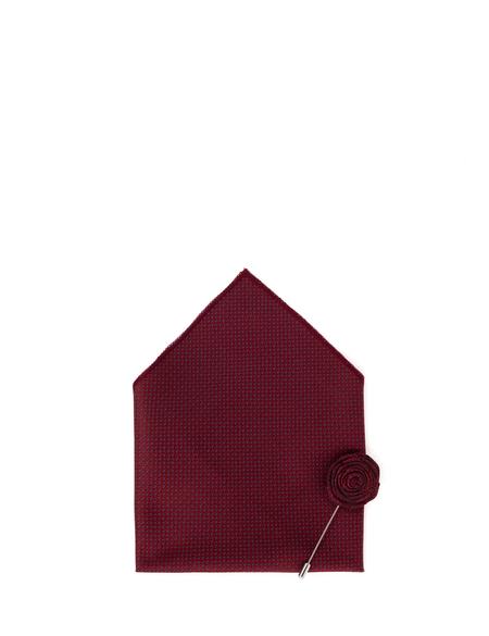 Bordo 3'lü Kravat Mendil Set - 50284575002