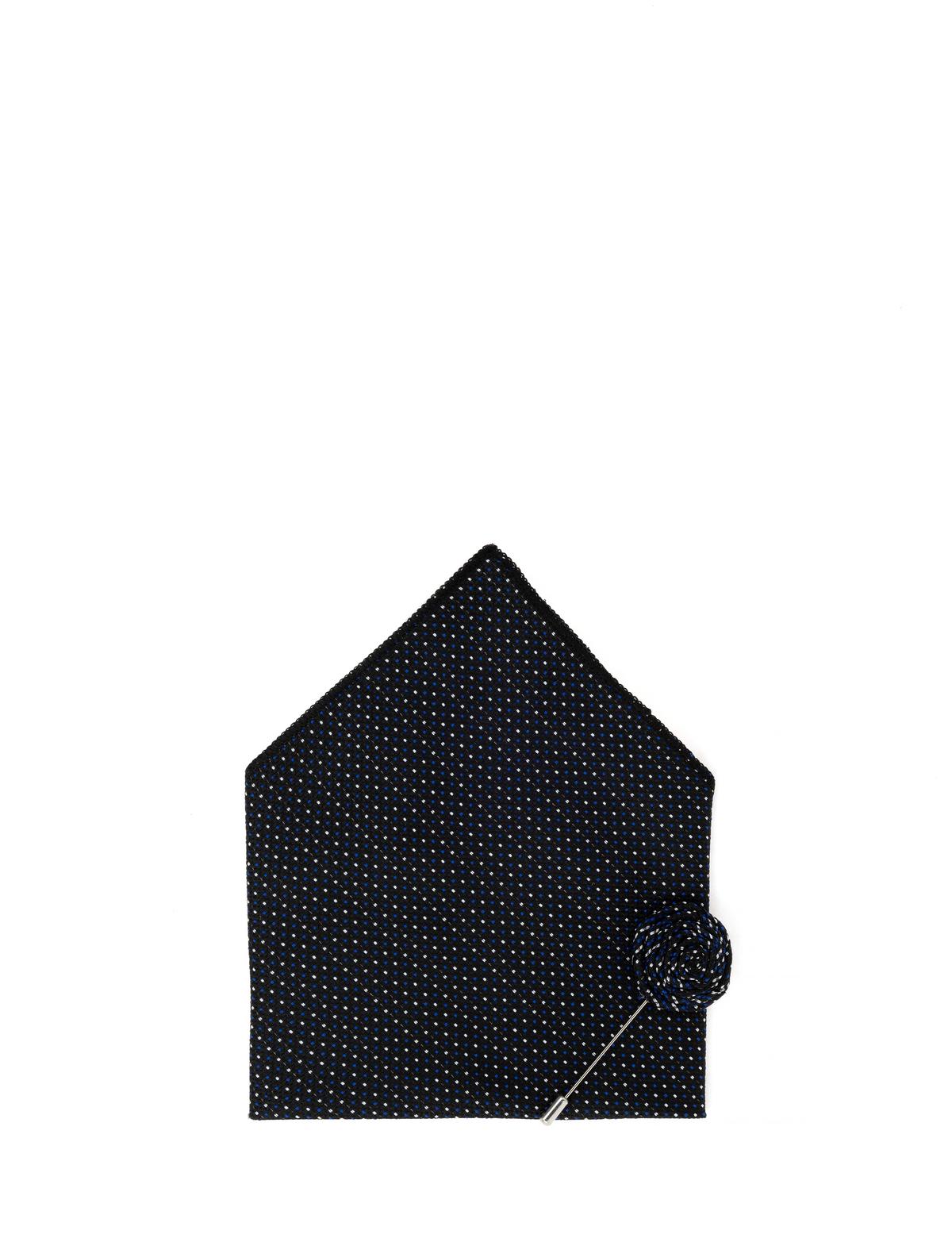 Siyah 3'lü Kravat Mendil Set - 50284581001