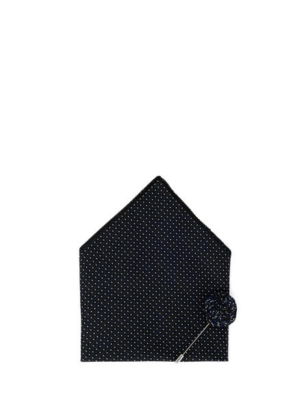 Siyah 3'lü Kravat Mendil Set - 50284581001