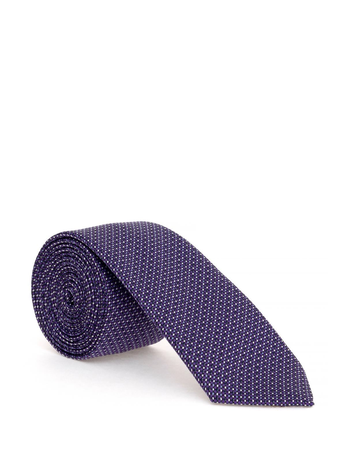 Mor 3'lü Kravat Mendil Set - 50284581003