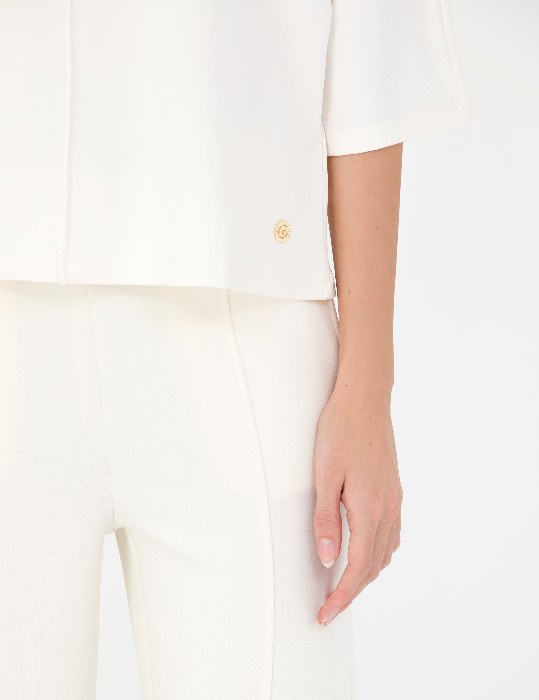 Krem Oversize Örme Bluz - Image 7