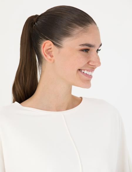 Krem Oversize Örme Bluz - 50273624006