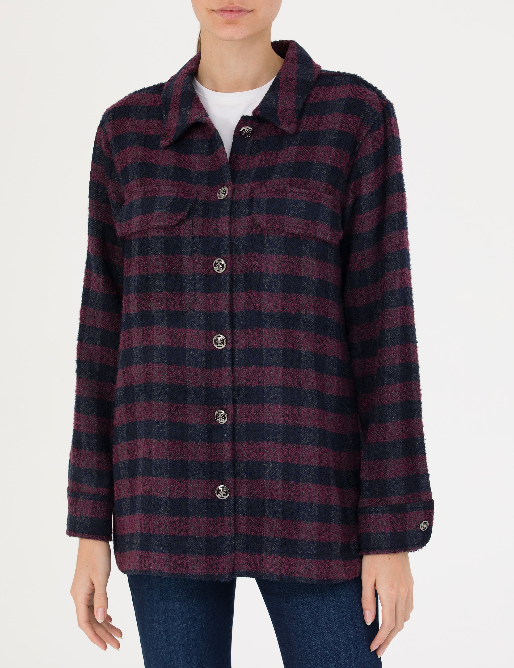 Pierre Cardin Lacivert Comfort Fit Oduncu Gömlek görsel 6