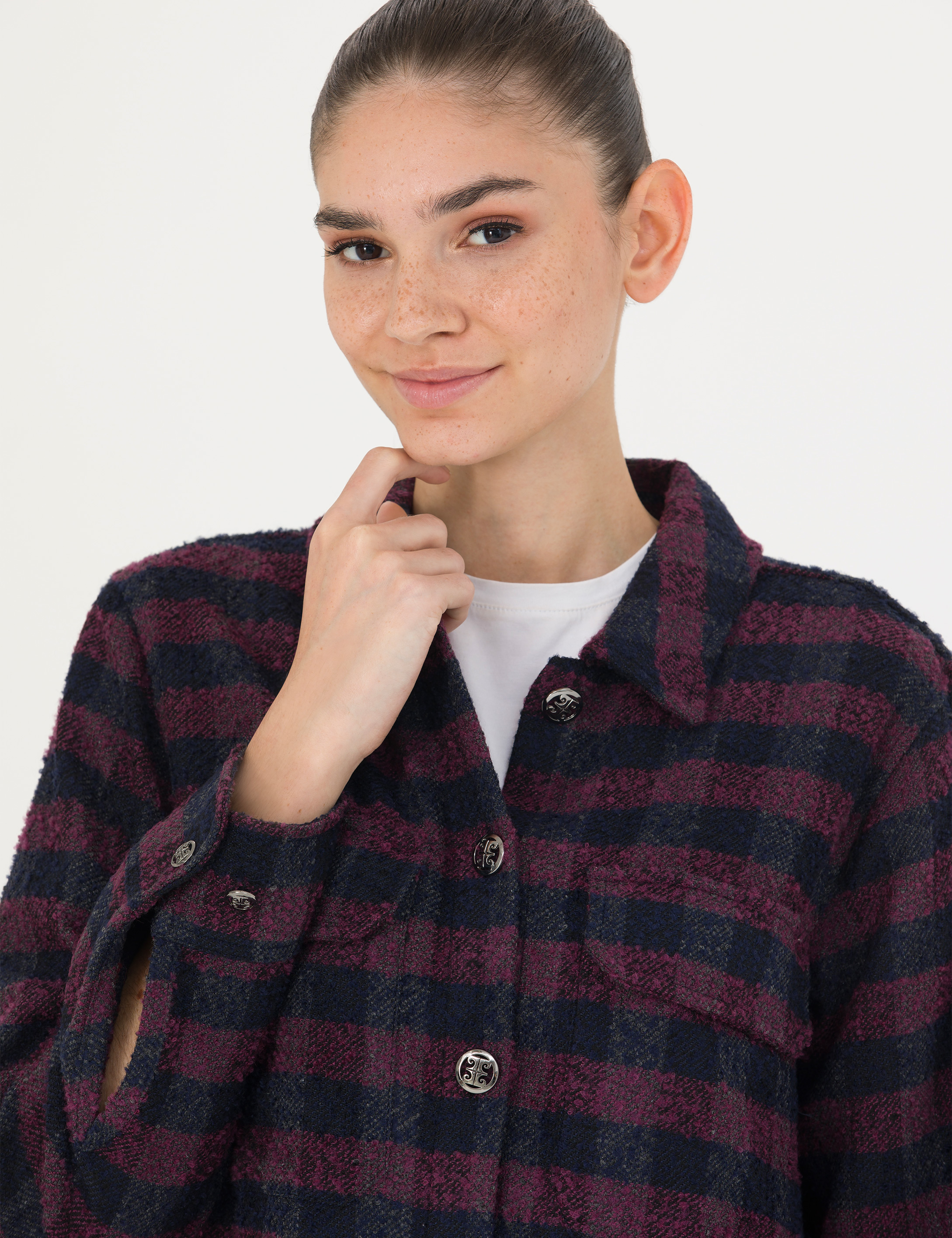 Pierre Cardin Lacivert Comfort Fit Oduncu Gömlek görsel 2