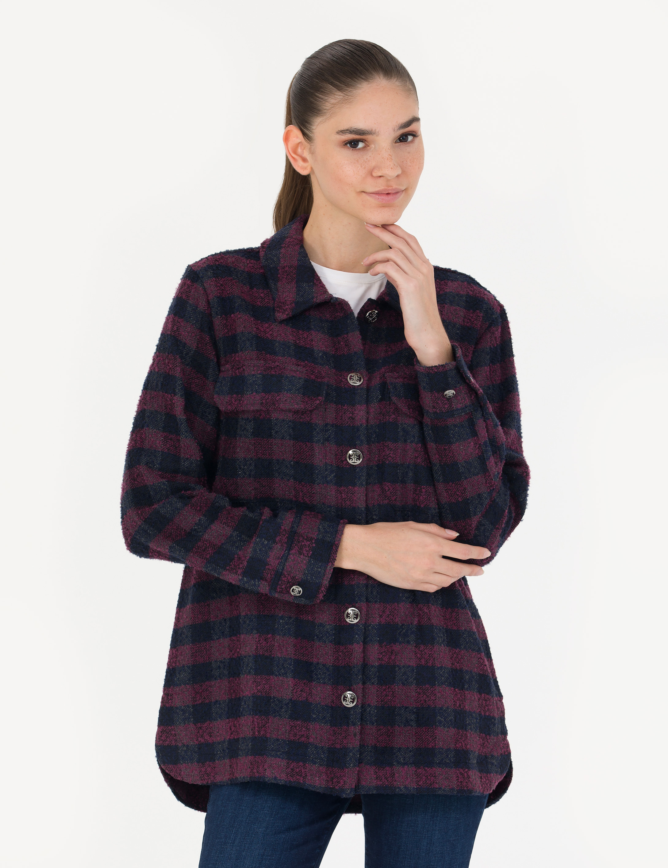 Pierre Cardin Lacivert Comfort Fit Oduncu Gömlek görsel 3