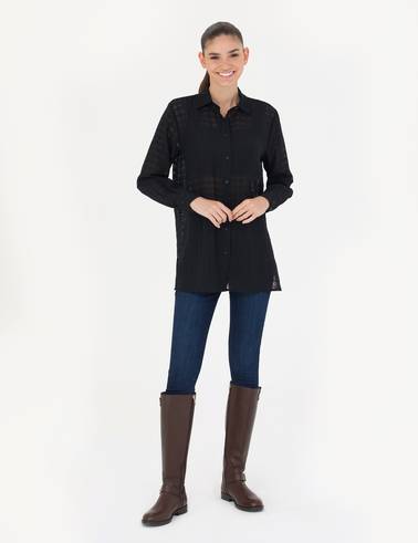 Siyah Comfort Fit Uzun Kollu Gömlek