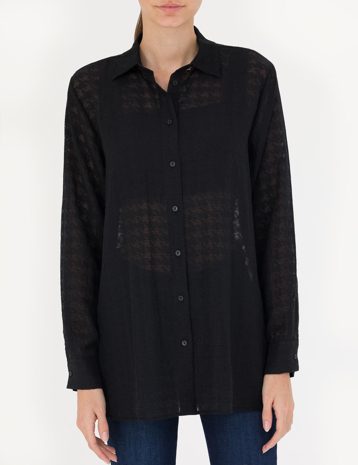 Siyah Comfort Fit Uzun Kollu Gömlek - 50273146002