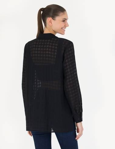 Siyah Comfort Fit Uzun Kollu Gömlek