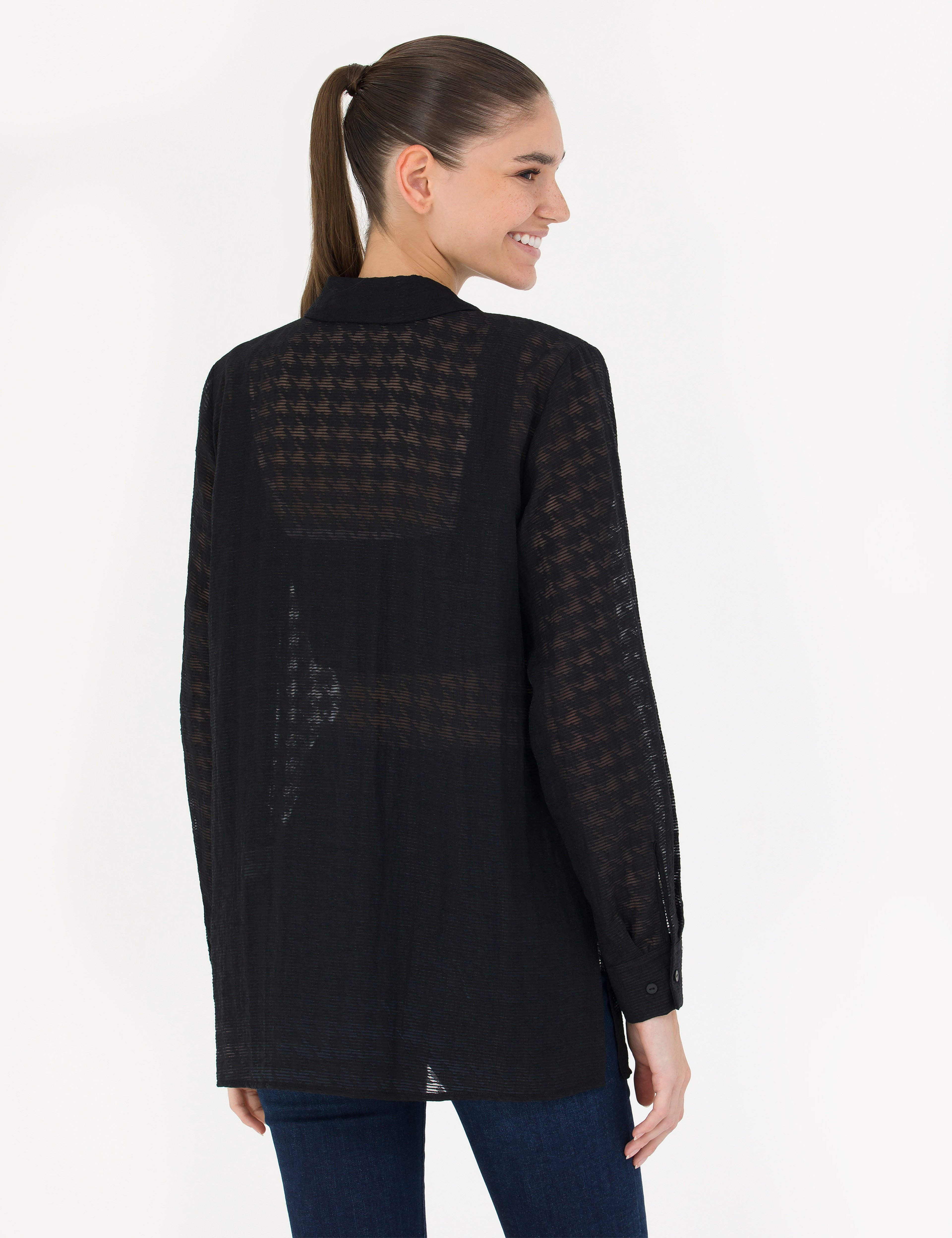 Siyah Comfort Fit Uzun Kollu Gömlek