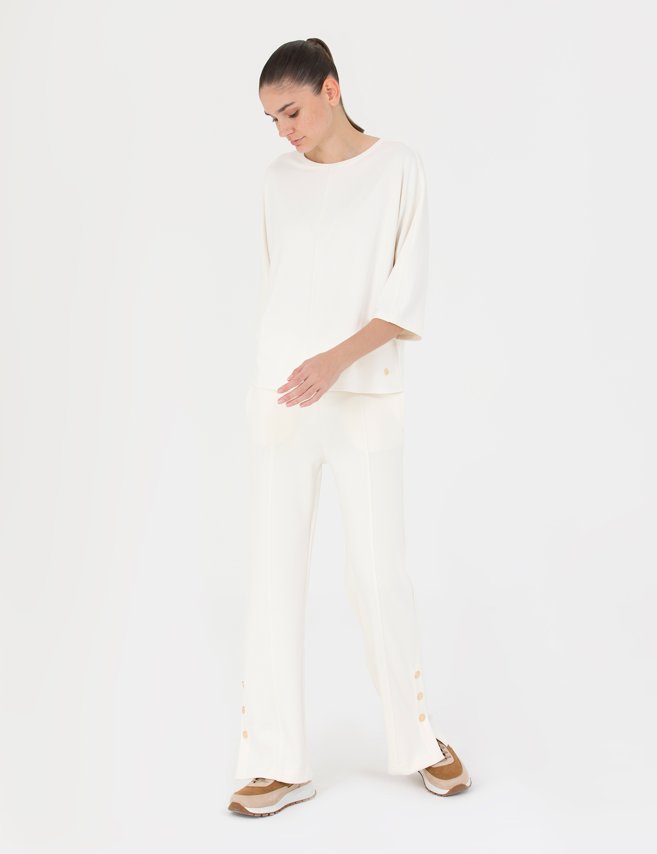 Krem Loose Fit Eşofman Altı - Image 3