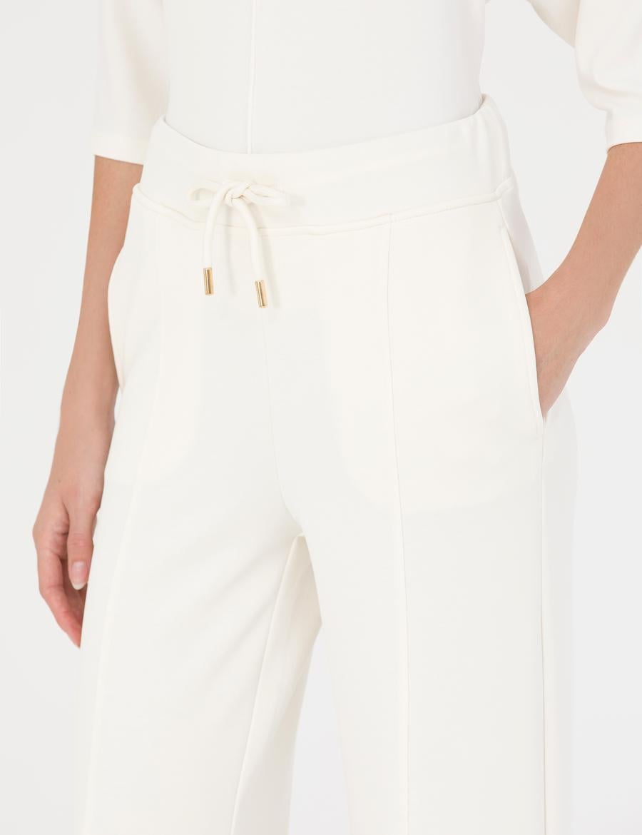 Krem Loose Fit Eşofman Altı