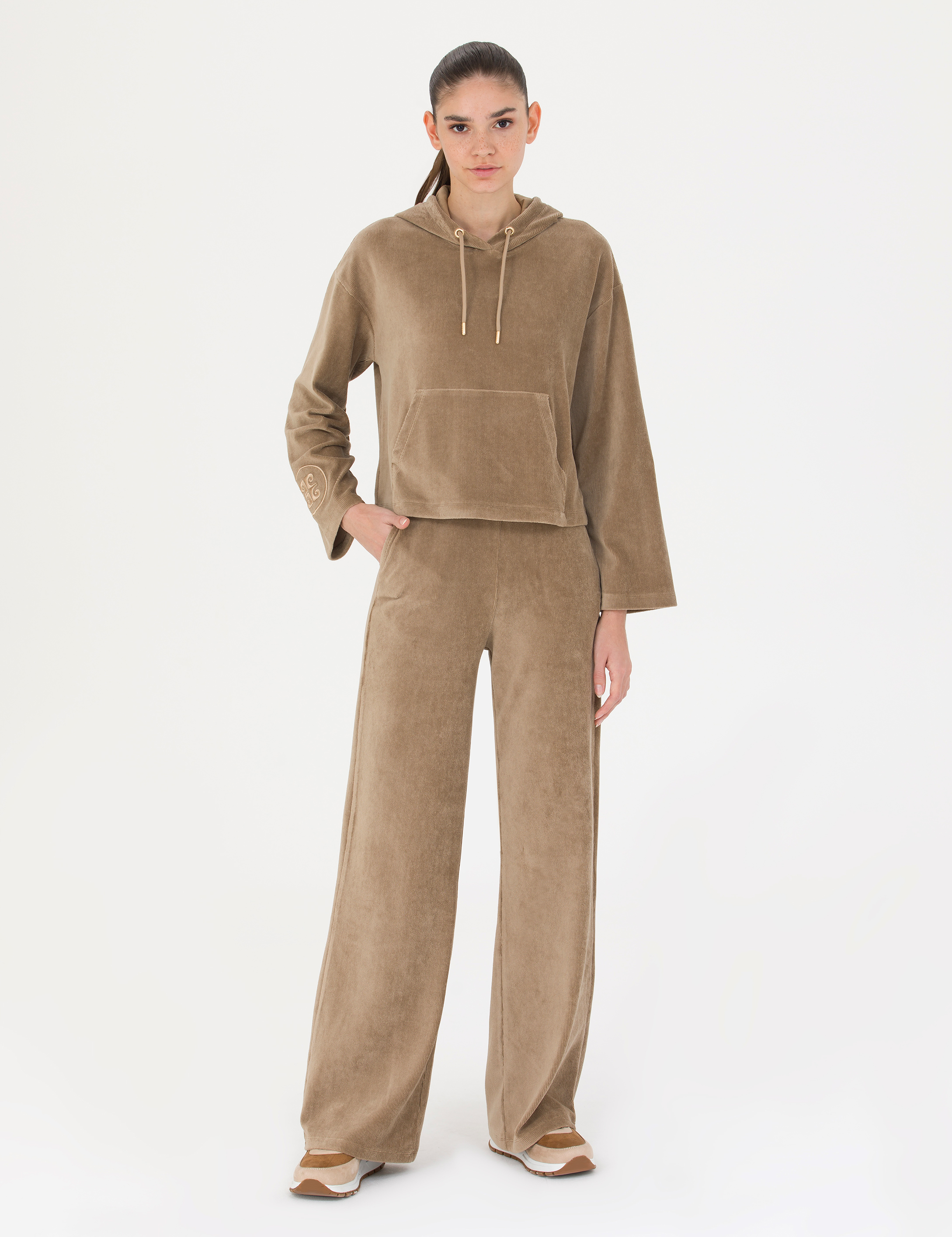 Pierre Cardin Camel Kapüşonlu Sweatshirt görsel 4