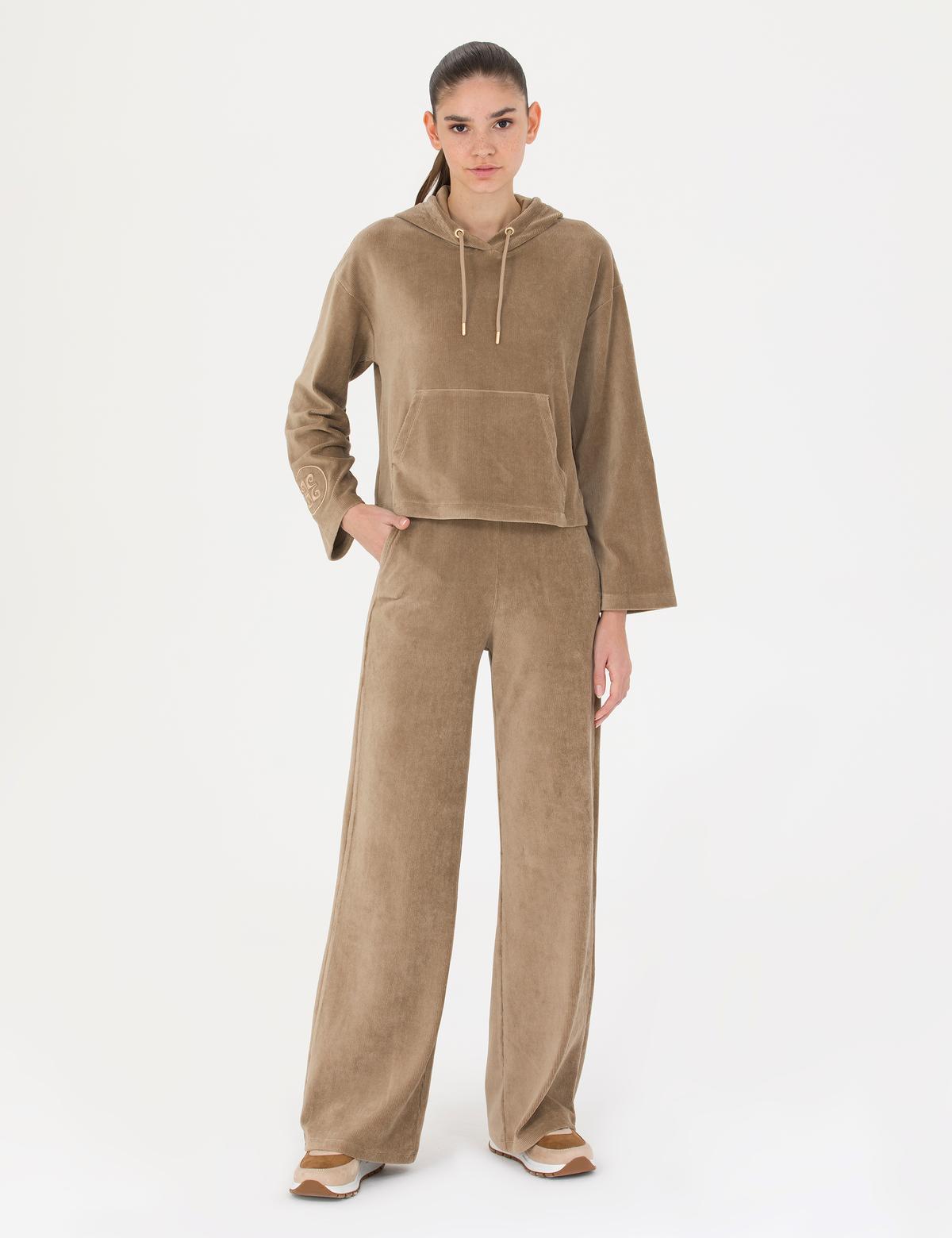 Camel Kapüşonlu Sweatshirt - 50273764030