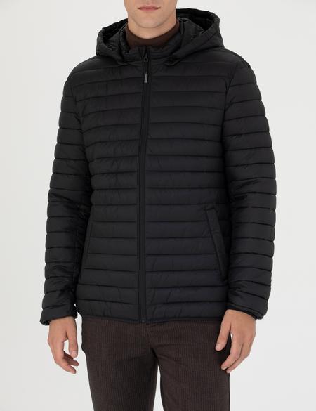 Siyah Kapişonlu Baharlık Mevsimlik Mont - 50270904002