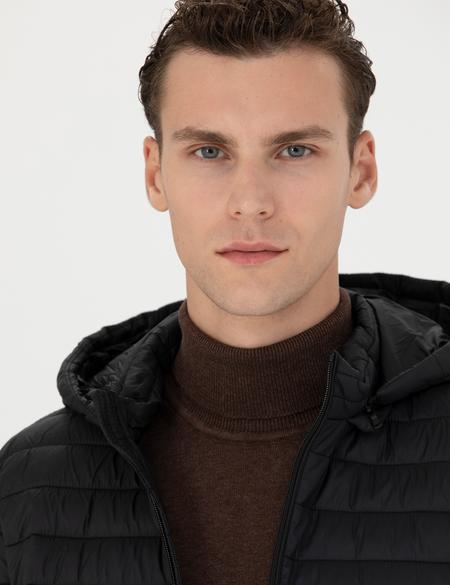 Siyah Kapişonlu Baharlık Mevsimlik Mont - 50270904002