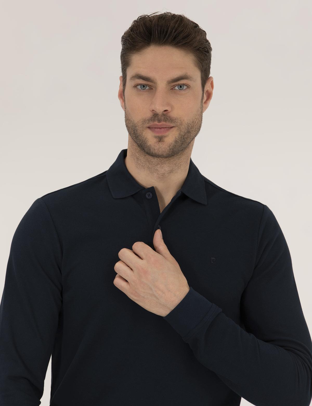 Lacivert Slim Fit Basic Sweatshirt - 50276035020