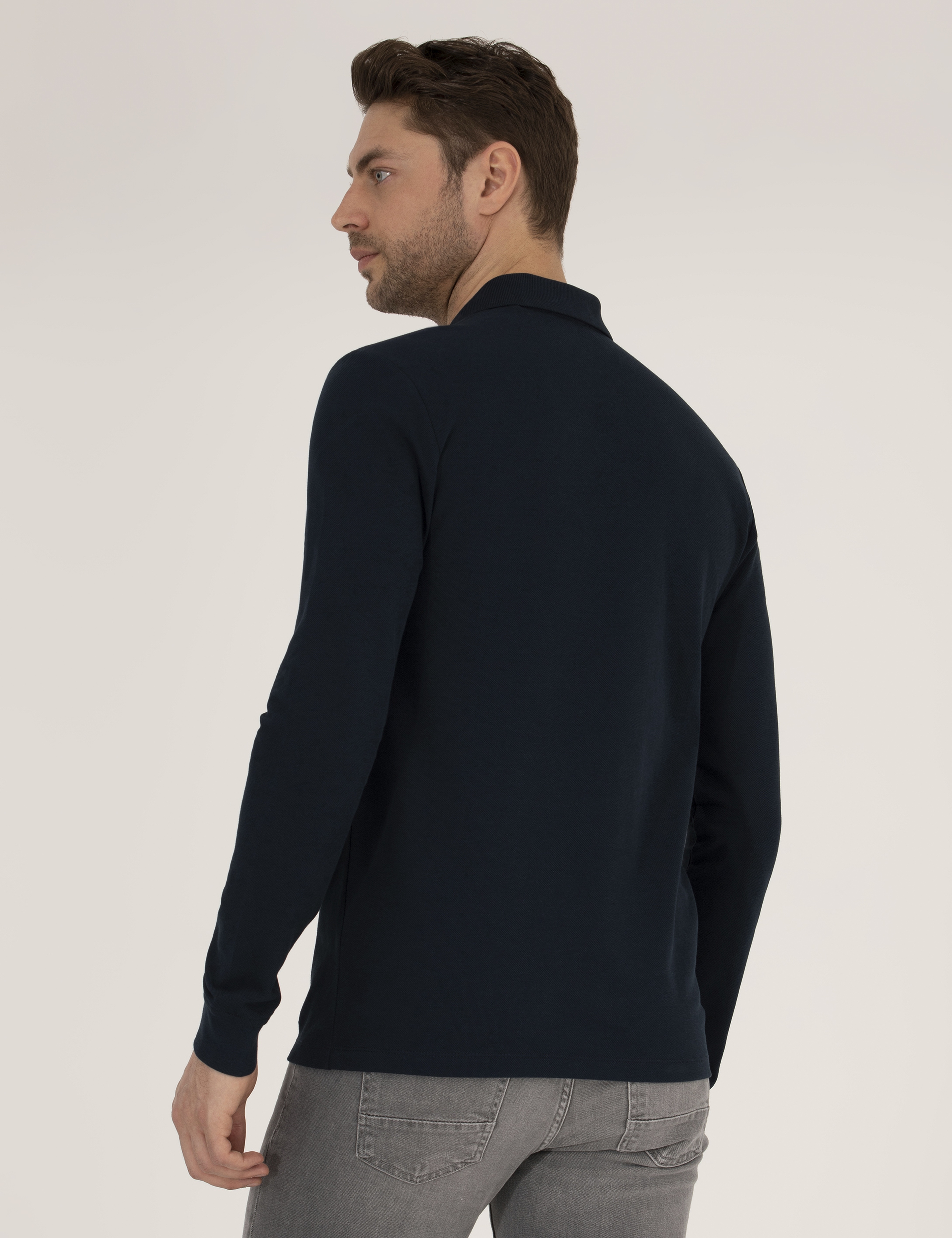 Lacivert Slim Fit Basic Sweatshirt - Image 5