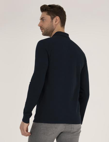 Lacivert Slim Fit Basic Sweatshirt - 50276035020