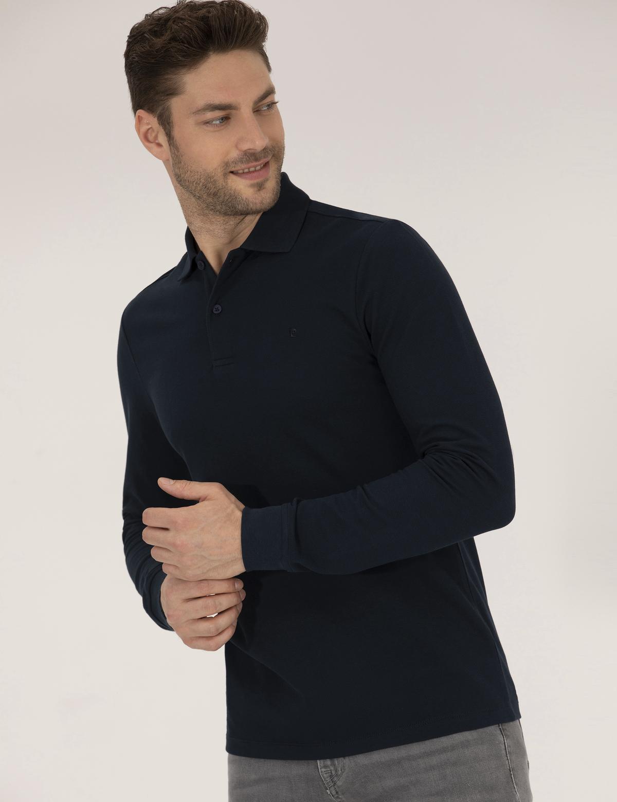Lacivert Slim Fit Basic Sweatshirt - 50276035020