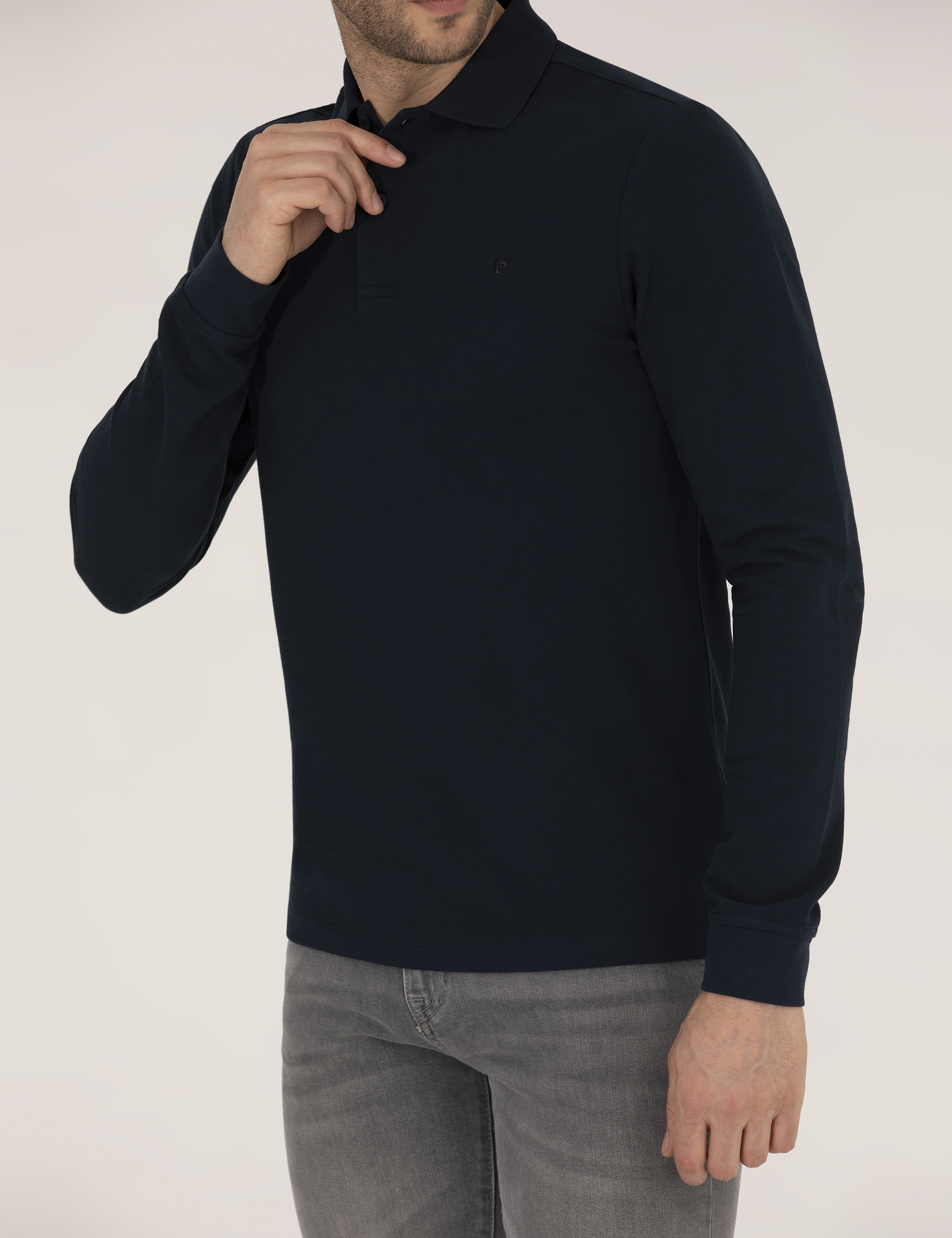 Lacivert Slim Fit Basic Sweatshirt - Image 6